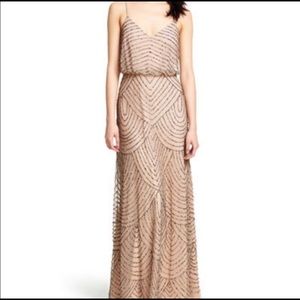 Adrianna Papell Nude/Gold Formal Gown